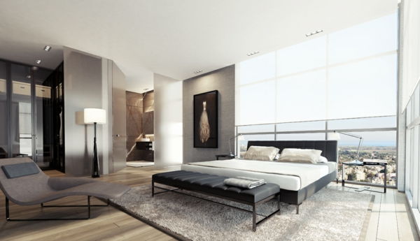 Modern sovrum-design-svart och vitt