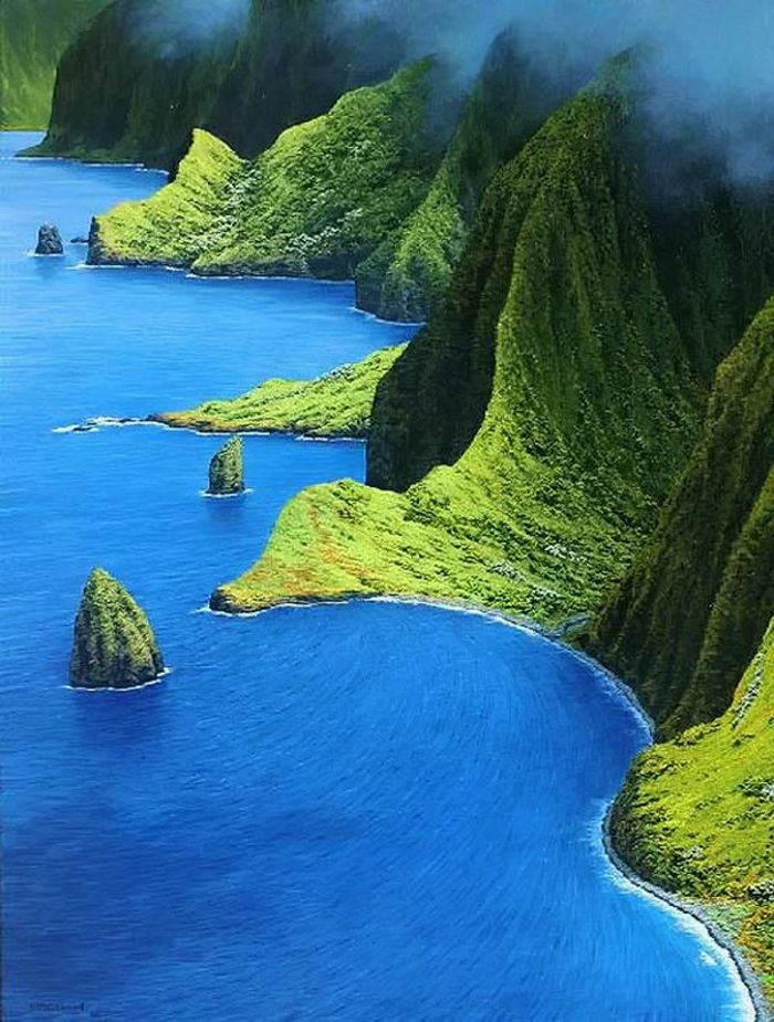 egzotik Molokai Hawaii tatili Kristal Su yeşil