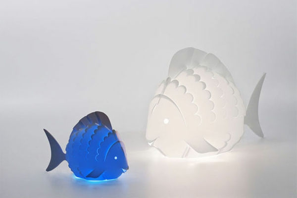 Night Lamp za-za-otroke-riba-v-modro-beli barvi
