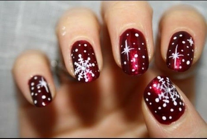 Prego Projeto Natal-vermelho-escuro-with-white-estrelas-and-schneflockchen