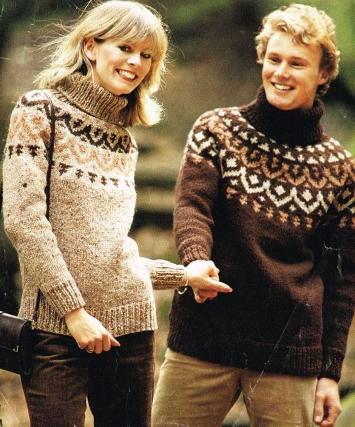 Norvegiană pulover-maro-deschis-și-întuneric