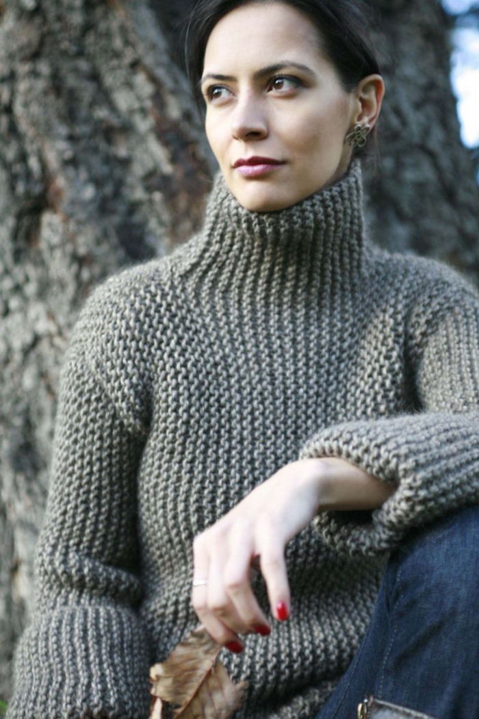 Norvegiană pulover-gri-moale
