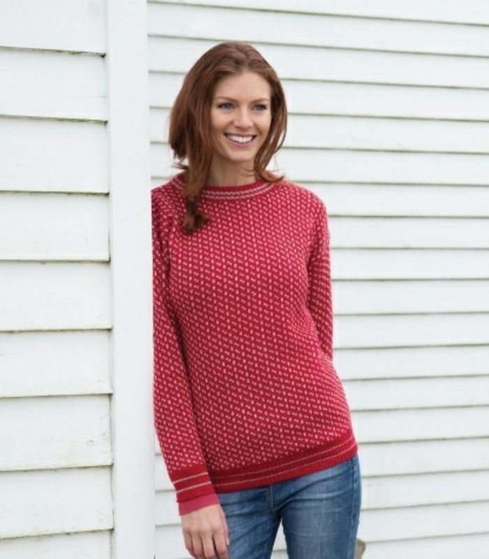 Norvegiană-pulover roșu-femei-sport