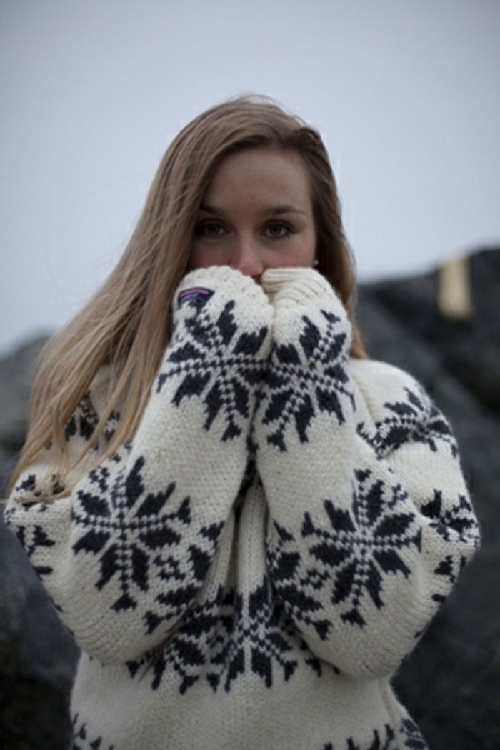 Norvegiană pulover-iarna-negru-alb