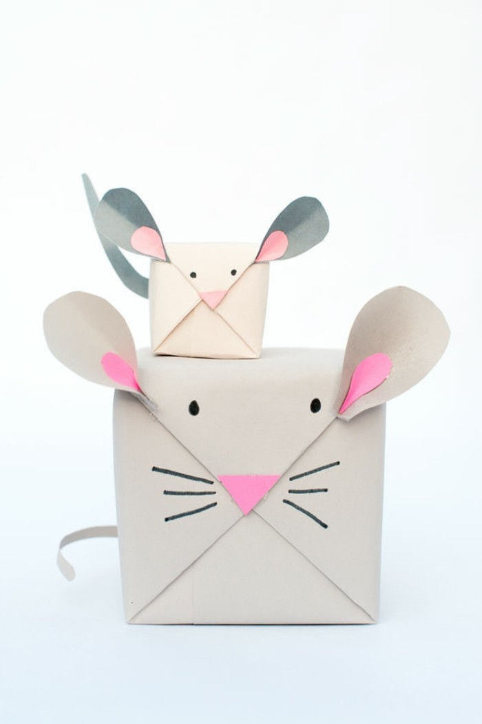 zmarszczka Origami mysz dwa-box