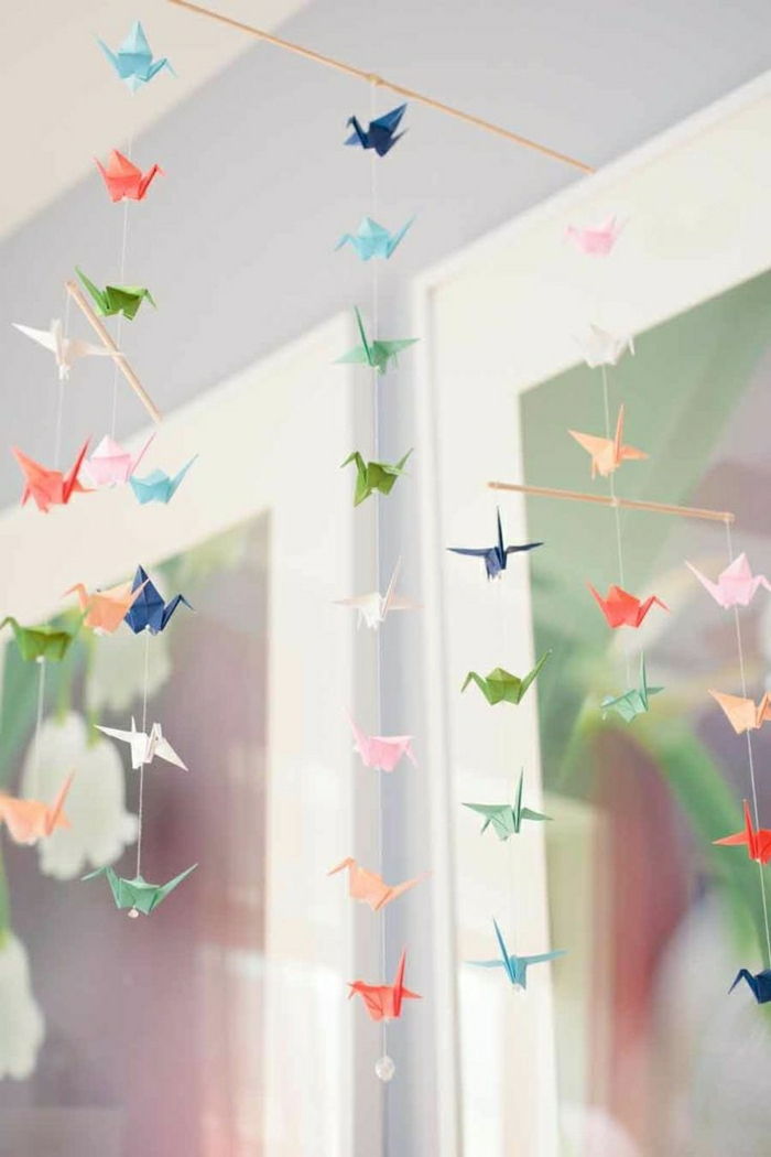 Origami gru di carta mobile Nursery