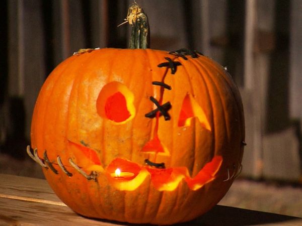 Ursprungliga idén Halloween pumpa basteln-