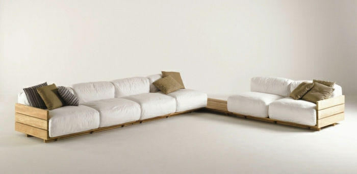 Padėklų Sofos-elegantiškas stilingas baltas-minkštų