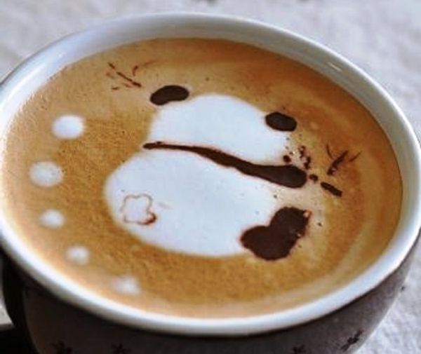 Panda din spumă de cafea de luare
