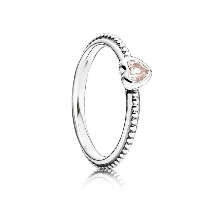 Pandora inel de safir în formă de inimă modelul delicat