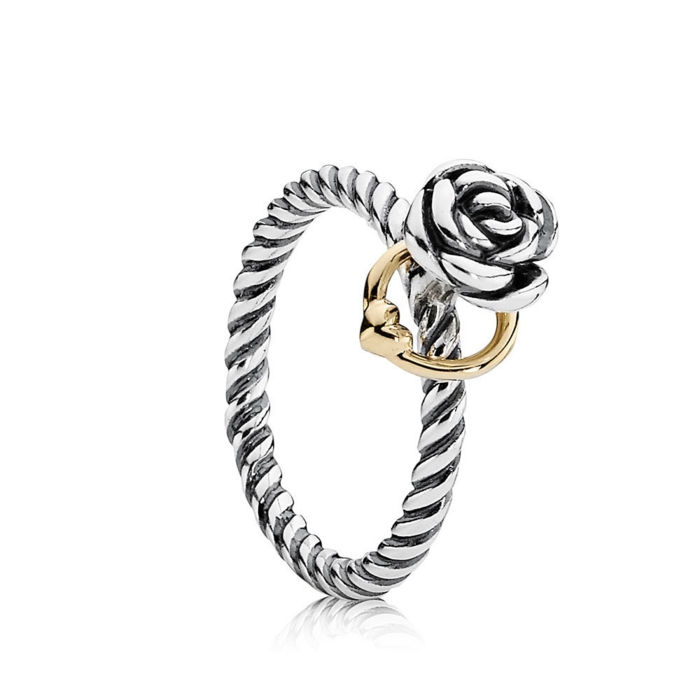 Pandora inele bijuterii de argint Trandafiri element de aur