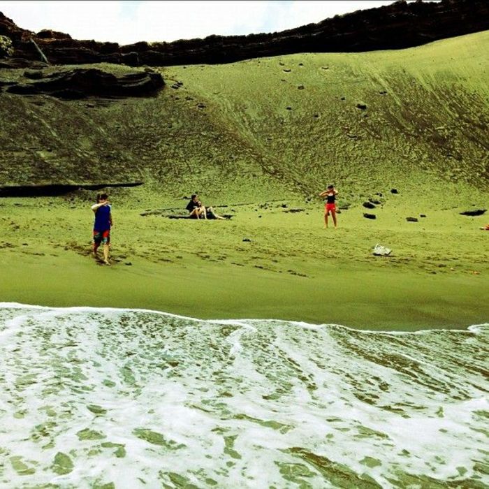 Papakolea-Paplūdimio Didelis Islandija Havajai Žalioji smėlio paplūdimys