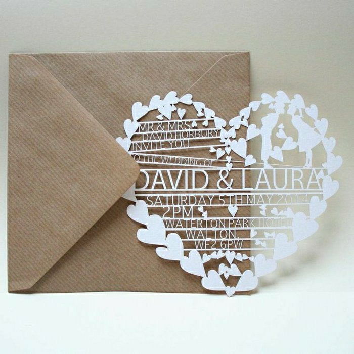 Papir bryllup hjerte form romantisk og fantastisk elegant-vakker