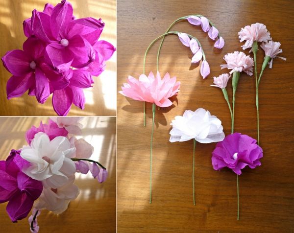 Flori de hârtie de diferite lungimi-redimensionate