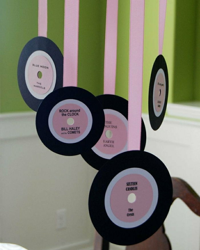 Party dekorácie nápad záznam s príveskom-vinyl-disk