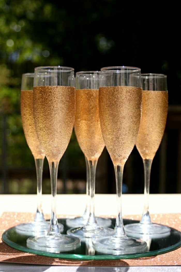 Partiet champagne glass gylne Shine