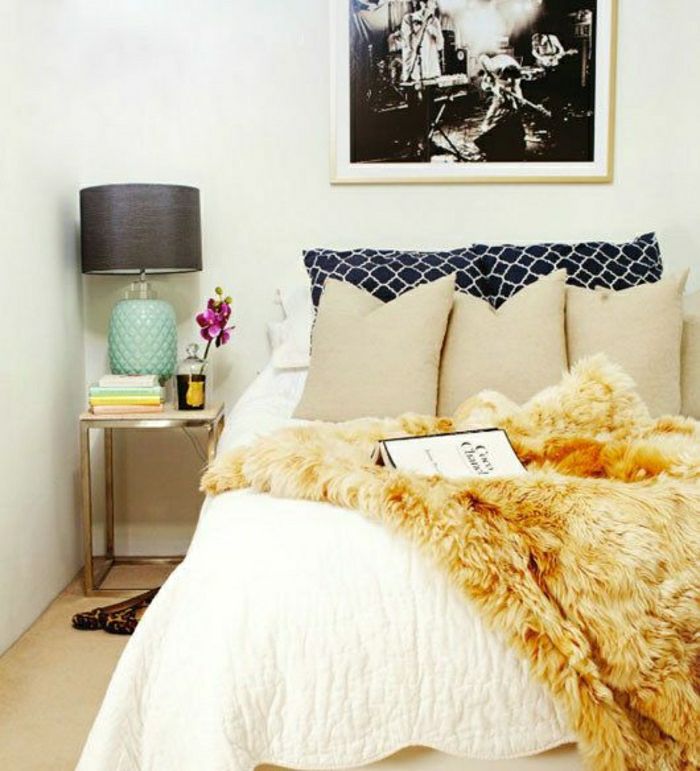 Bont sprei Elegant bedroom beige kussens