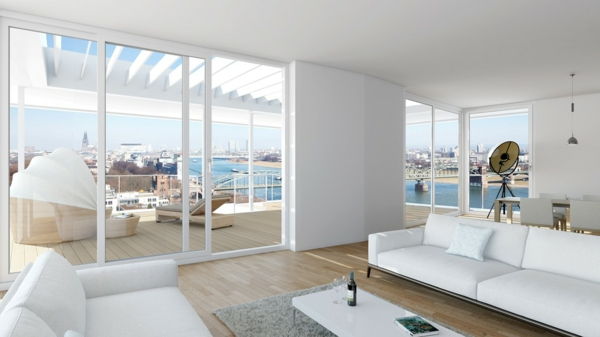 Penthouse ile modern-tasarım-in-Beyaz