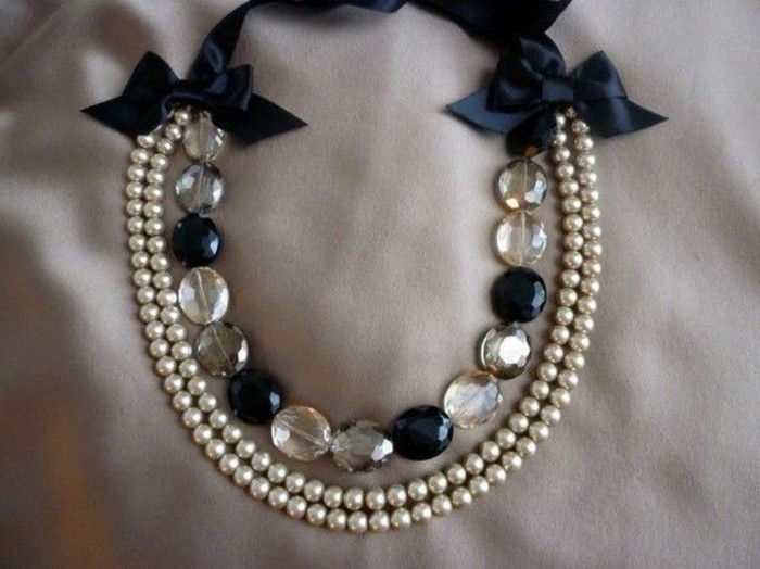perlové náhrdelníky-yourself-make-elegantný reťazcom perla s modro