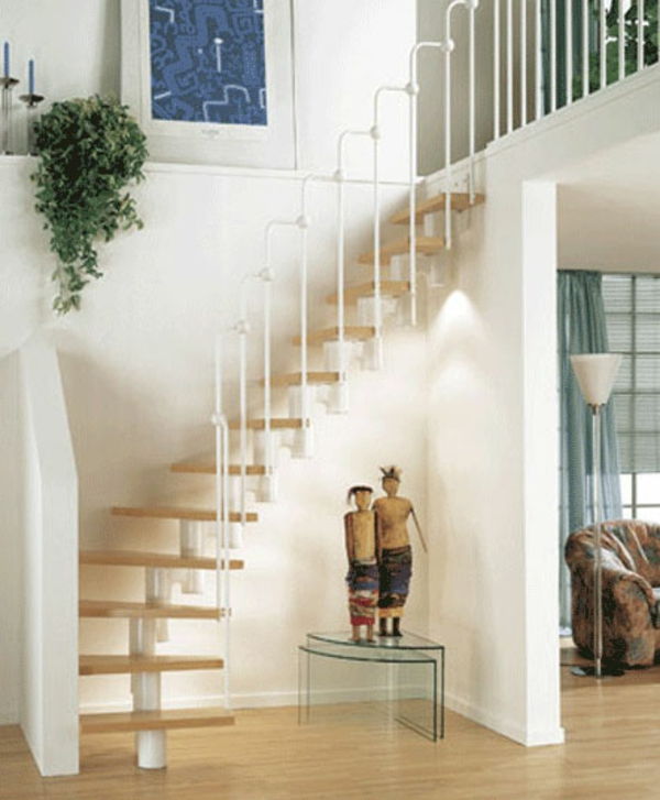 Yerden tasarruf sağlayan merdiven Wohnidee Modern Art