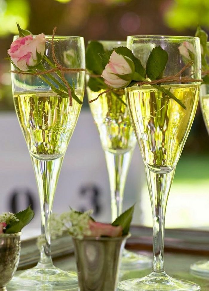 Rose taças de champanhe