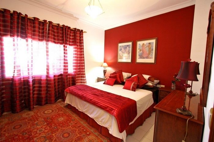 Raudona miegamasis dizainas cool interjeras