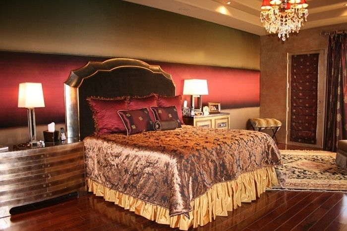Rdeča spalnica oblikovanje super dizajn