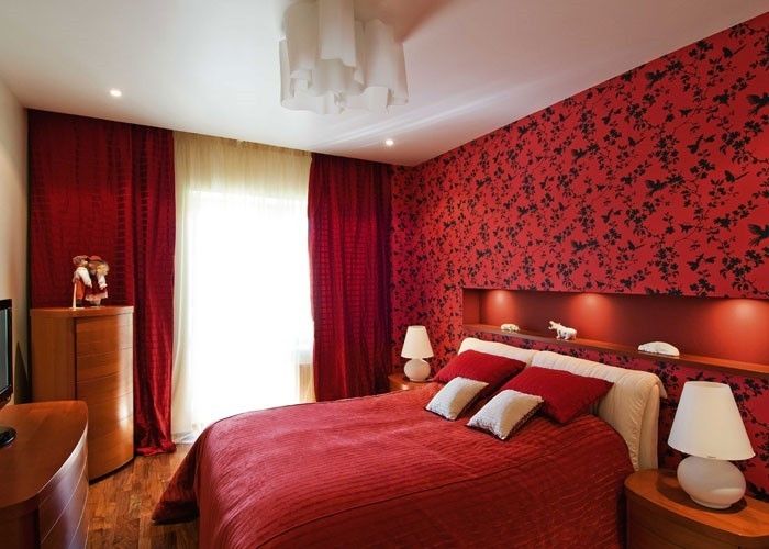 Rdeča spalnica oblikovanje notranjosti A-pra