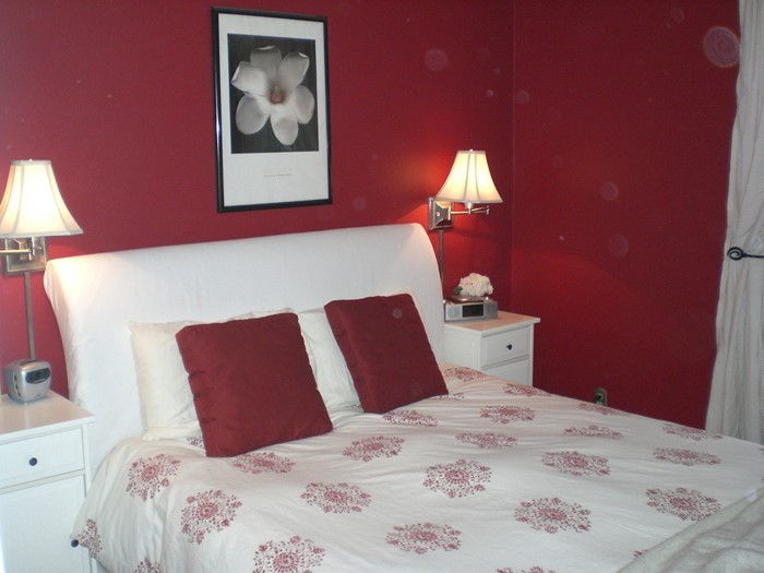 Raudona miegamasis dizainas A gražus-vidus