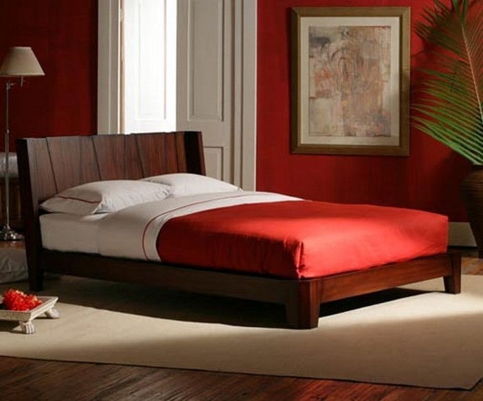 Raudona miegamasis dizainas kūrybinis menas