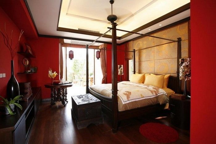 Rdeča spalnica design sodoben dizajn
