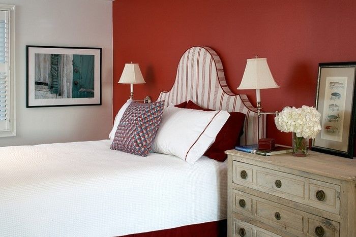 Rdeča spalnica oblikovanje super opremo