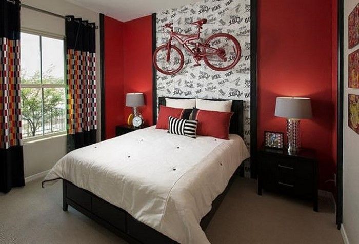 Rdeča spalnica oblikovanje super dekoracijo