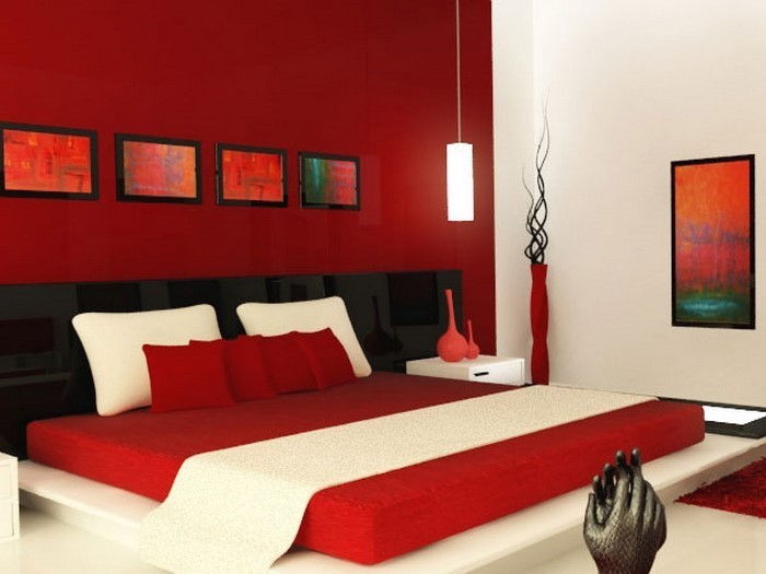 Rdeča spalnica oblikovanje super-design