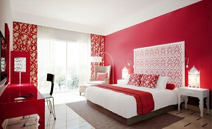 Raudona miegamasis dizainas A puikus-Deko