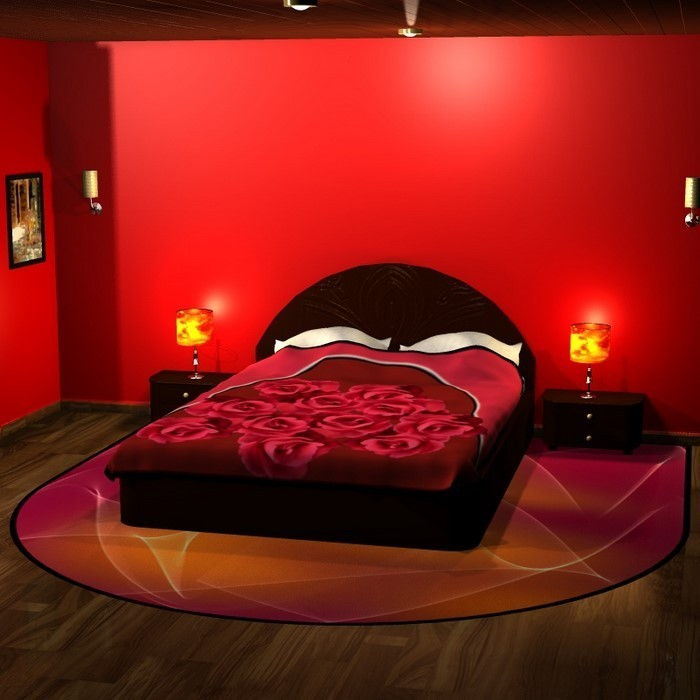 Raudona miegamasis dizainas A puikus sprendimo