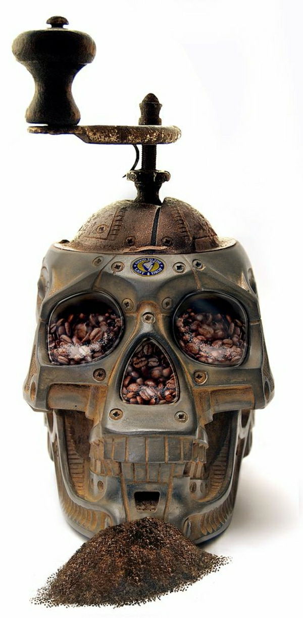 Kaukolė kavos malūnėlis