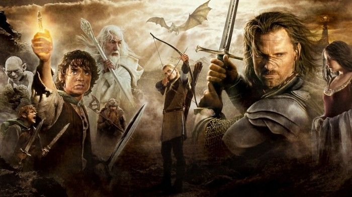 Vackra fantasy filmer the Lord of the Rings alla huvud hjältar
