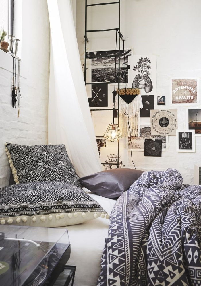 Camera da letto Idee-in-bianco e nero boho-device-Poster