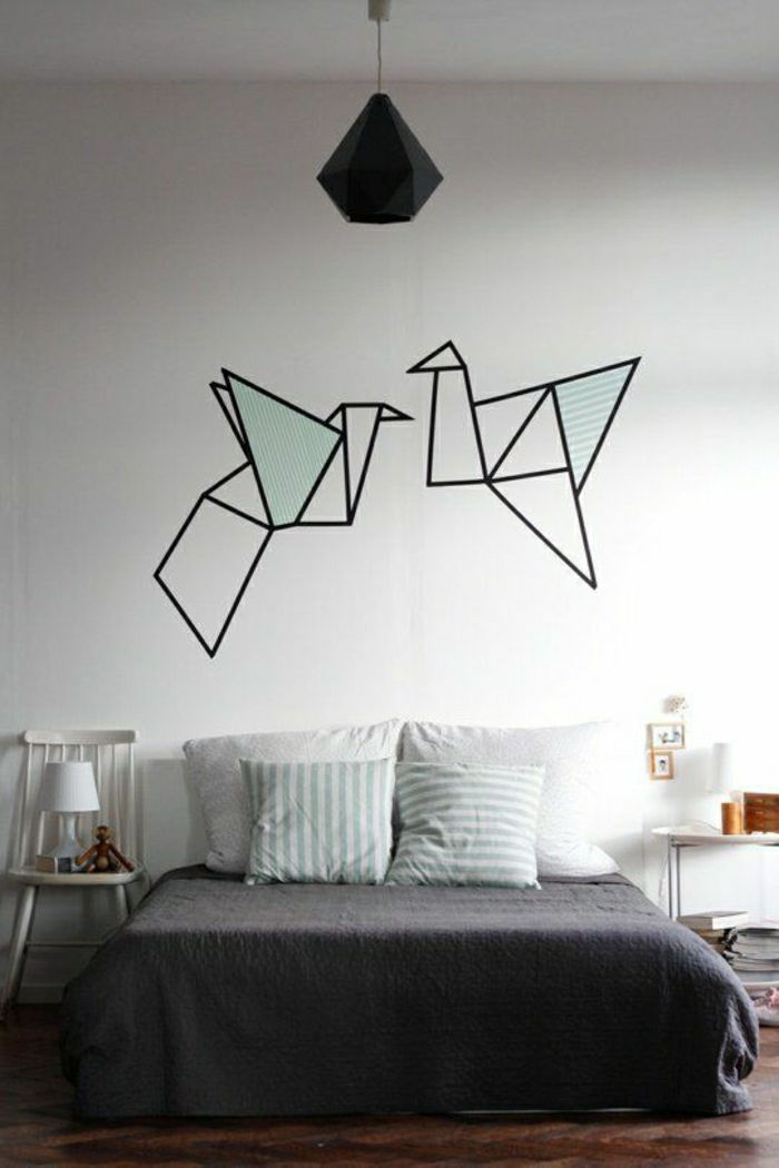 parete camera da letto gru decorazione della parete tatuaggio origami