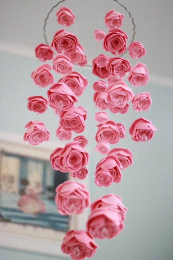 Spálňa-in-pink-farebné zdobenie nápad ruží