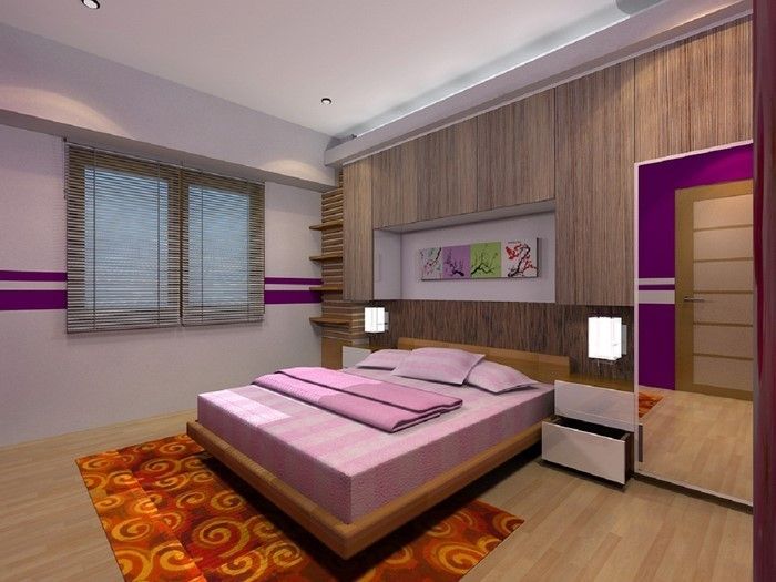 Spálňa-fialovo-A-efektné dekorácie