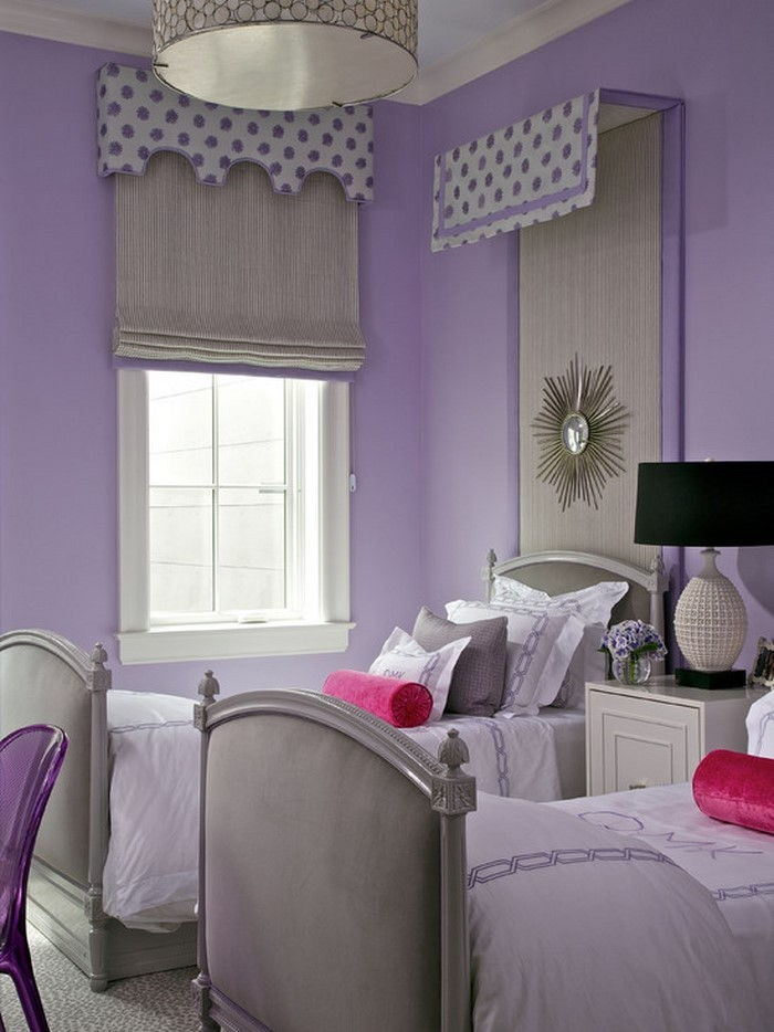 Miegamojo violetinė-Šiuolaikinės apdaila
