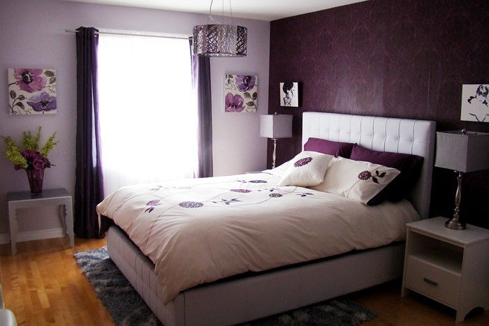 Miegamojo violetinė-A-modernus dizainas