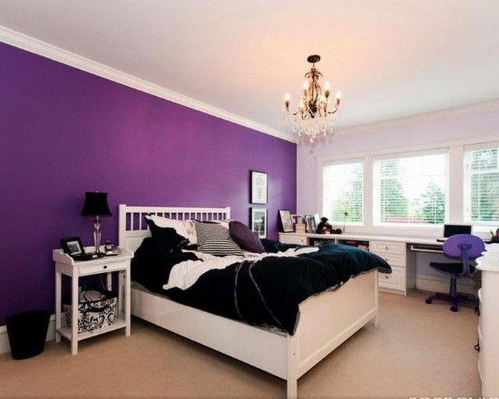 Miegamojo violetinė-A pritrenkiantis Įrengimas