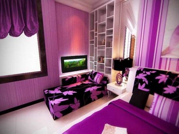 Spálňa-fialovo-A-krásny dekorovanie