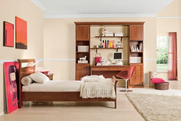 Yatak odası - modern duvar boya-a-şık-ve-rahat apartman