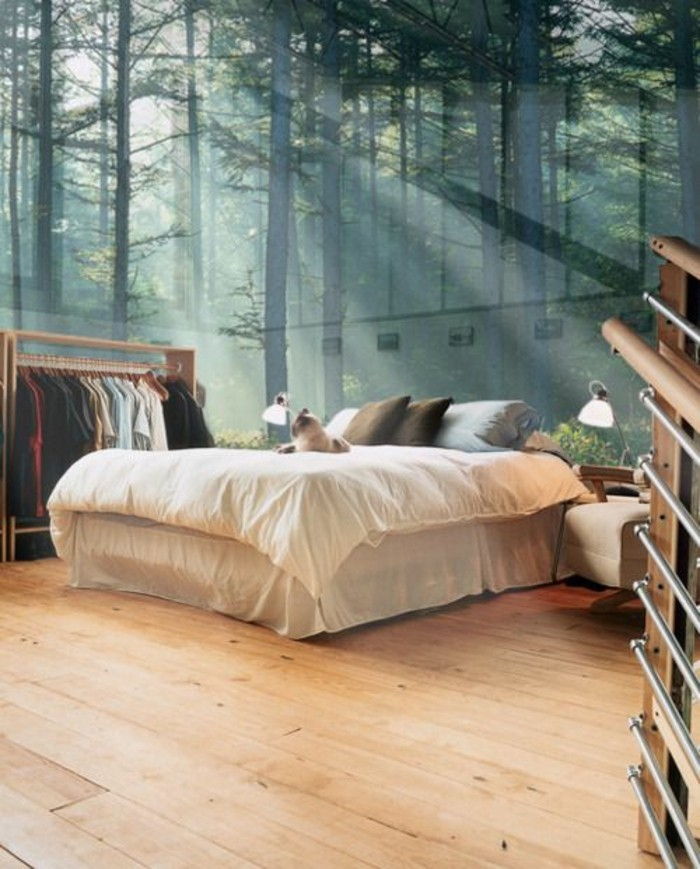 Dormitor original-tapet-design-Forest