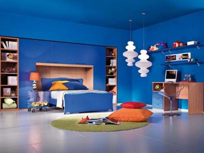 Miegamojo baldai-in-mėlyna-A-kūrybinė apdaila