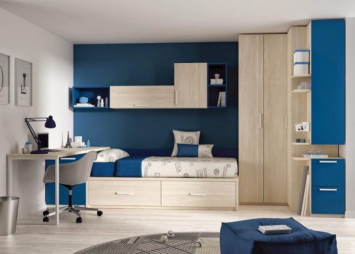 Miegamojo baldai-in-mėlyna-A-modernus transliacija